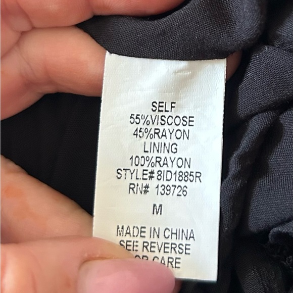 Wild Honey Black Square Neck Open Tie Smocked Back Sleeveless Maxi Dress Size M - Picture 12 of 15